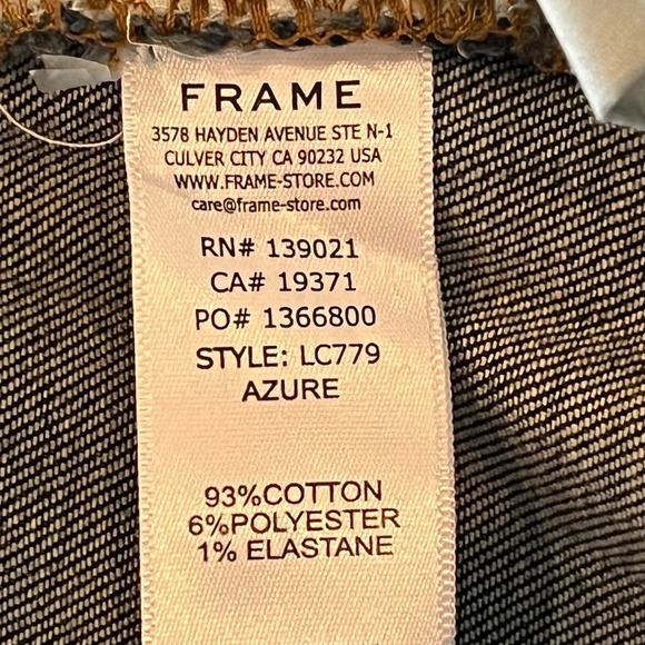 FRAME LE CUTOFF DISTRESSED DARK WASH DENIM SHORTS NWT WOMEN'S SIZE 31 - Picture 12 of 14